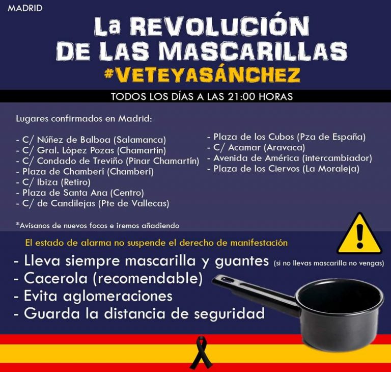 «Paseamos todos los días alas 21:00 horas y expresando nuestro rechazo a la arbitrariedad de este Gobierno»