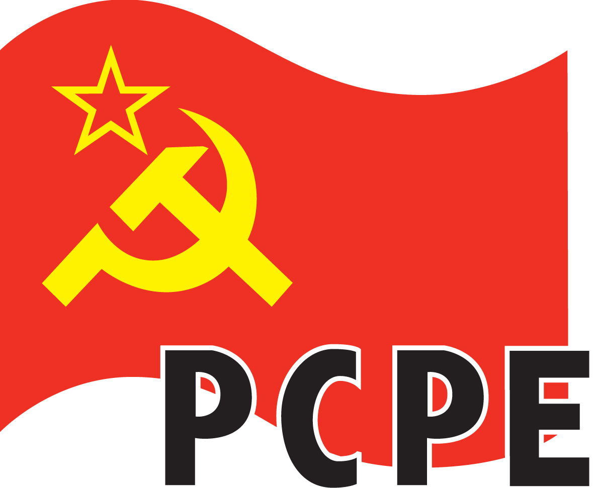 FOTOGRAFÍA. MADRID (ESPAÑA), MAYO DE 2020. Vista de un logotipo del Partido Comunista de los Pueblos de España (PCPE). Lasvocesdelpueblo (Ñ Pueblo)