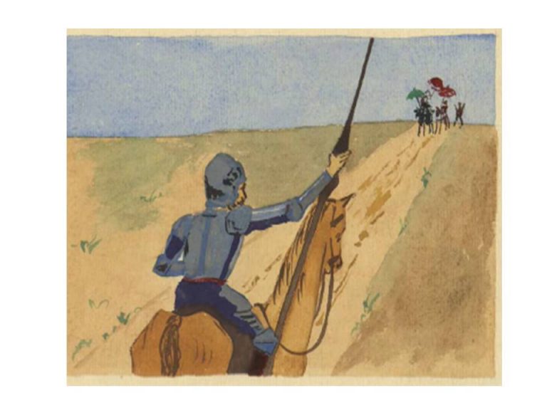 El Quijote. Capítulo IV. De lo que le sucedió á nuestro Cavallero quando salió de la Venta