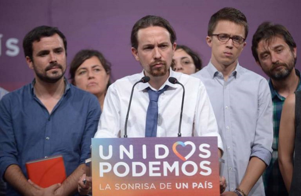 FOTOGRAFÍA. MADRID (ESPAÑA), 26.06.2020. En la imagen los líderes de la extrema izquierda, pablo Iglesias y Albaerto Garzón. Efe