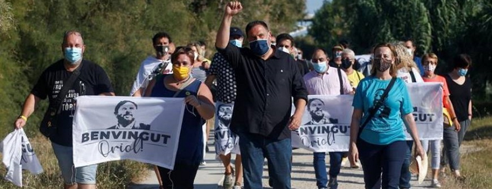 FOTOGRAFÍA. SAN VICENTE DE LOS HUERTOS (BARCELONA) ESPAÑA, 19.07.2020. El ultraizquierdista golpista y presos exvicepresidente de la Generalidad de Cataluña Oriol Junqueras (ERC). Efe