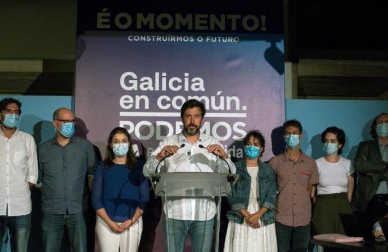Las urnas expulsan a Podemos de Galicia, que muy afectado, abandona la sede a las 22:00 horas 