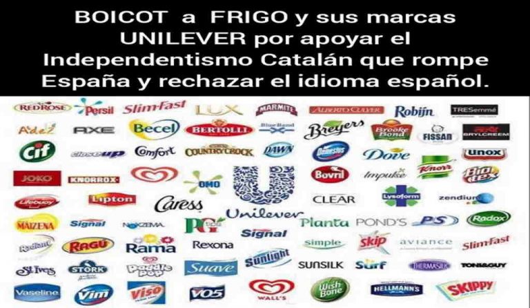 La empresa «Unilever» (Frigo) confirma su prohibición y exclusión del español (castellano) en Cataluña