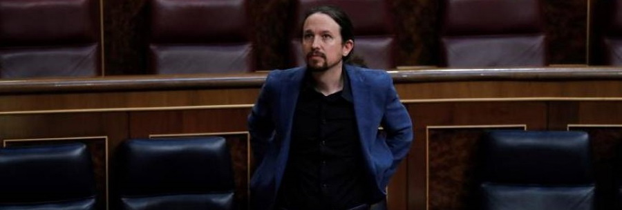 FOTOGRAFÍA. CONGRESO DE LOS DIPUTADOS (MADRID) ESPAÑA, JULIO 2020. El vicepresidente tercero del Gobierno, Pablo Iglesias, durante un pleno en el Congreso. Efe