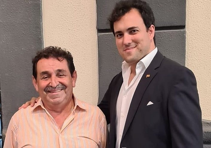 FOTOGRAFÍA. ALICANTE (ESPAÑA), 15.09.2020. Primarias (CEP) VOX Alicante 2020. Manuel Mestre (i), junto a Rafael Ramos. Ñ Pueblo