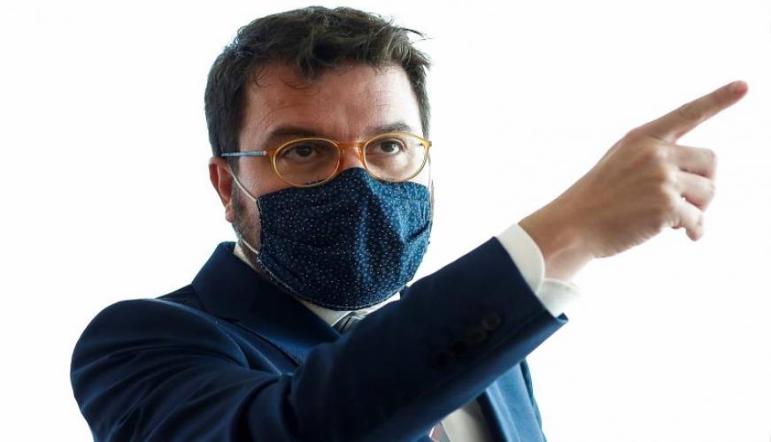 FOTOGRAFÍA. BARCELONA (ESPAÑA), 06.09.2020. El separatista vicepresidente del Gobierno de coalición nacionalsocialista secesionista de JxCAT y ERC, Pere Aragonés (ERC). Efe