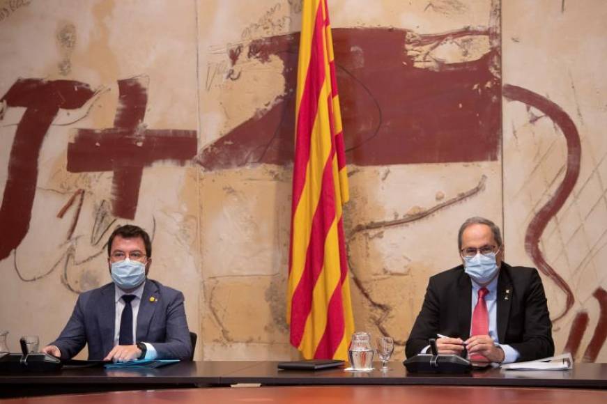 FOTOGRAFÍA. BARCELONA (ESPAÑA), 08.09.2020. El presidente del Gobierno nacional socializa comunista de JxCAT y ERc en la Comunidad autónoma de Cataluña, Joaquim Torra Pla. Efe