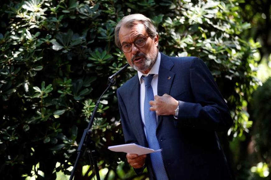 FOTOGRAFÍA. BARCELONA (ESPAÑA), 14.09.2020. El expresidente de la Generalitat Artur Mas durante la rueda de prensa que ha ofrecido este lunes. Efe