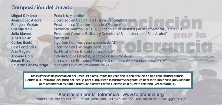 «Dolça Catalunya», premio a la «Tolerancia 2020» en Cataluña