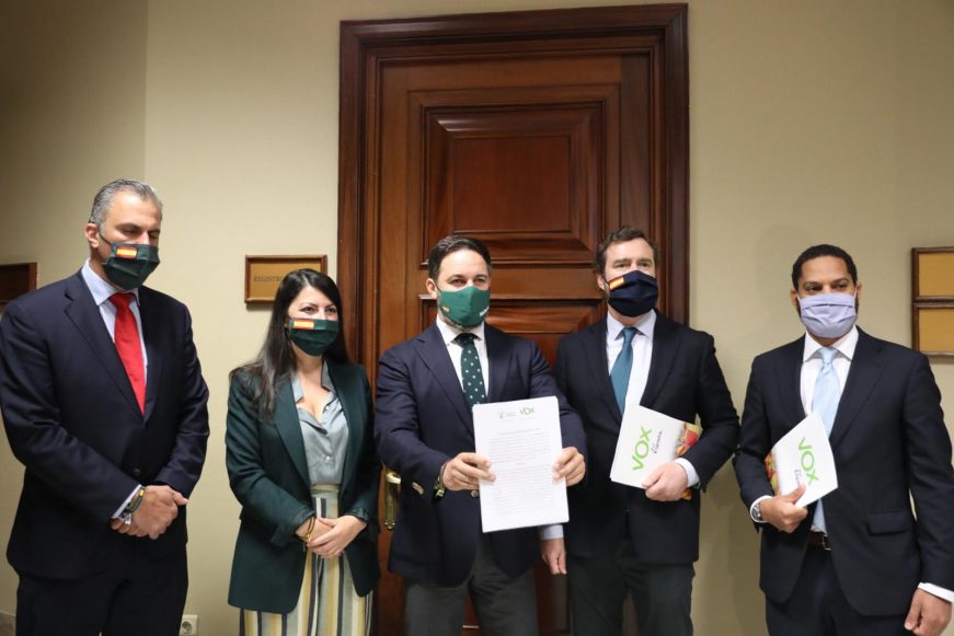 FOTOGRAFÍA. CONGRESO DE LOS DIPUTADOS (MADRID) ESPAÑA, 29.09.2020. El Grupo Parlamentario de VOX registra la Moción de Censura. Ñ Pueblo (2)