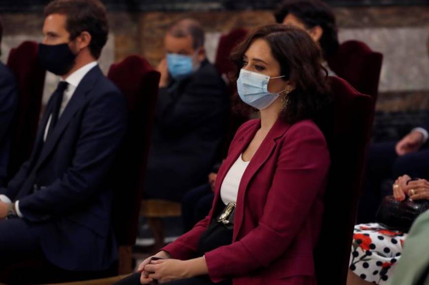 FOTOGRAFÍA. MADRID (ESPAÑA), 07.09.2020. El presidente del PP, Pablo Casado (i), y la presidenta de la Comunidad de Madrid, Isabel Díaz Ayuso (d). Efe