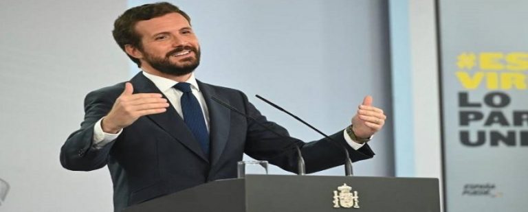 Reunión Casado (PP) y Gobierno Iglesias y Sánchez. Casado dice: «Estoy muy preocupado»