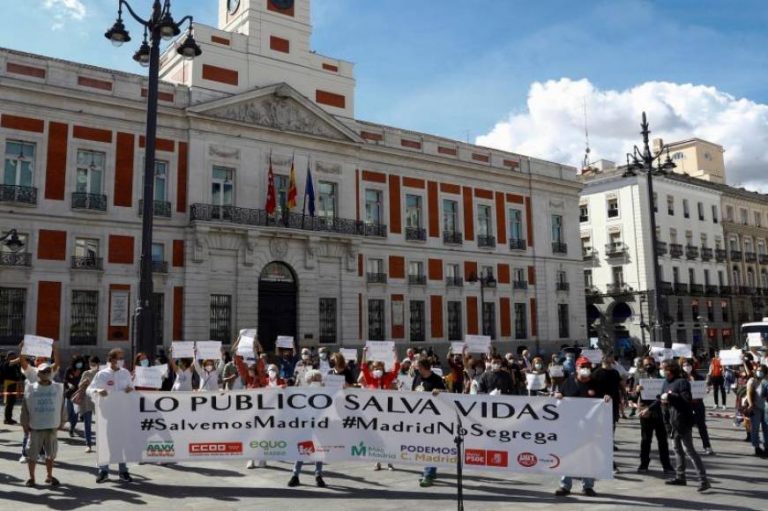 La ultraizquierda (Podemos, IU y PSOE) y sindicatos afines UGT y CCOO exigen la «dimisión de Ayuso» por el covid 19