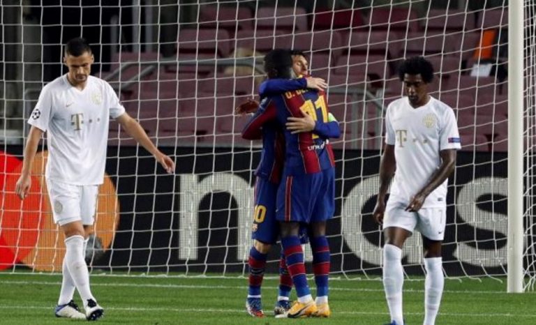 Goleada de FC Barcelona en la liga de campeones en el Campo Nuevo (5-1)