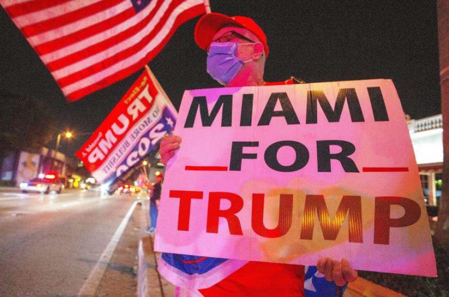 FOTOGRAFÍA. MIAMI (EEUU), 04.11.2020. Simpatizantes del presidente de EE.UU., Donald Trump, salen a las calles de Miami. Efe