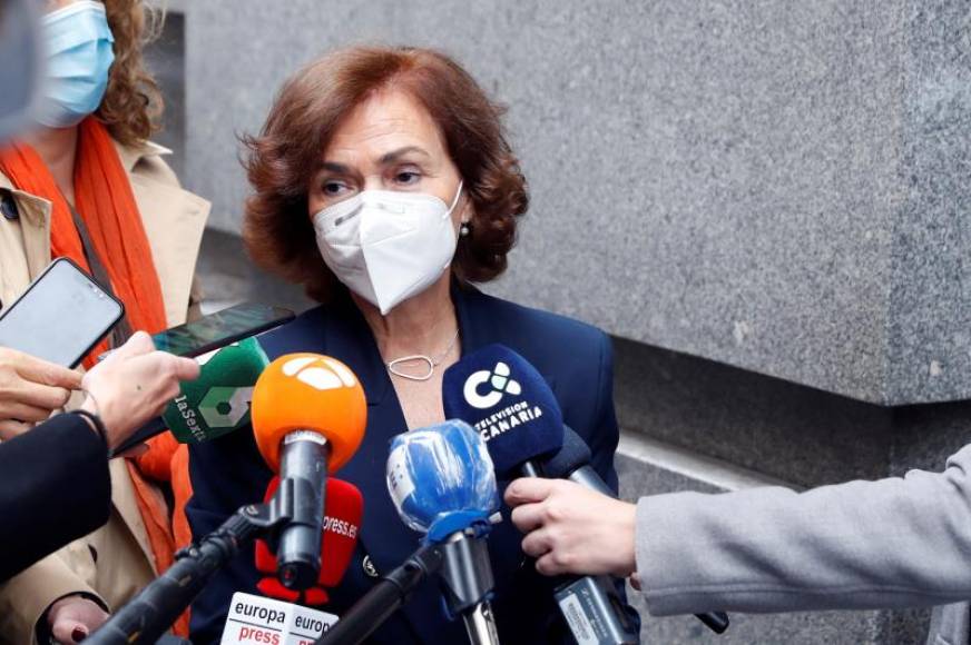 FOTOGRAFÍA. MADRID (ESPAÑA), NOVIEMBRE DE 2020. La vicepresidente primera del Gobierno de coalición socioseparatista, Carmen Calvo (PSOE). Efe