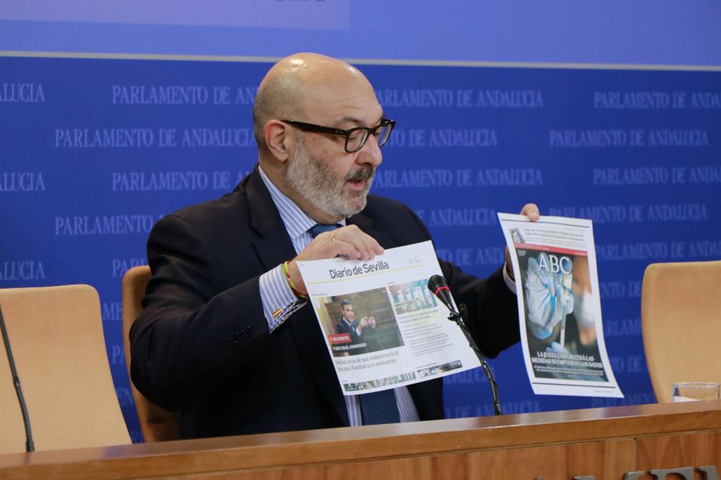 FOTOGRAFAÍA. PARLAMENTO DE ANDALUCÍA (SEVILLA) ESPAÑA, 16.12.2020. El portavoz del grupo parlamentario VOX en Andalucía, Alejandro Hernández. (Ñ Pueblo) (1)