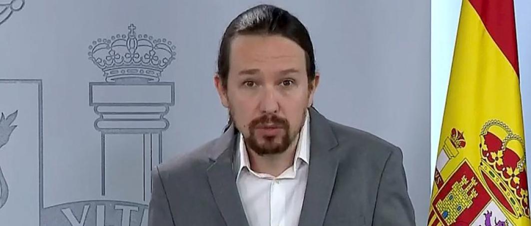 FOTOGRAFÍA. MADRID (ESPAÑA), 23.04.2020. El vicepresidente Segundo de Derechos Sociales y Agenda 2030 Pablo Manuel Iglesias Turrión. Efe