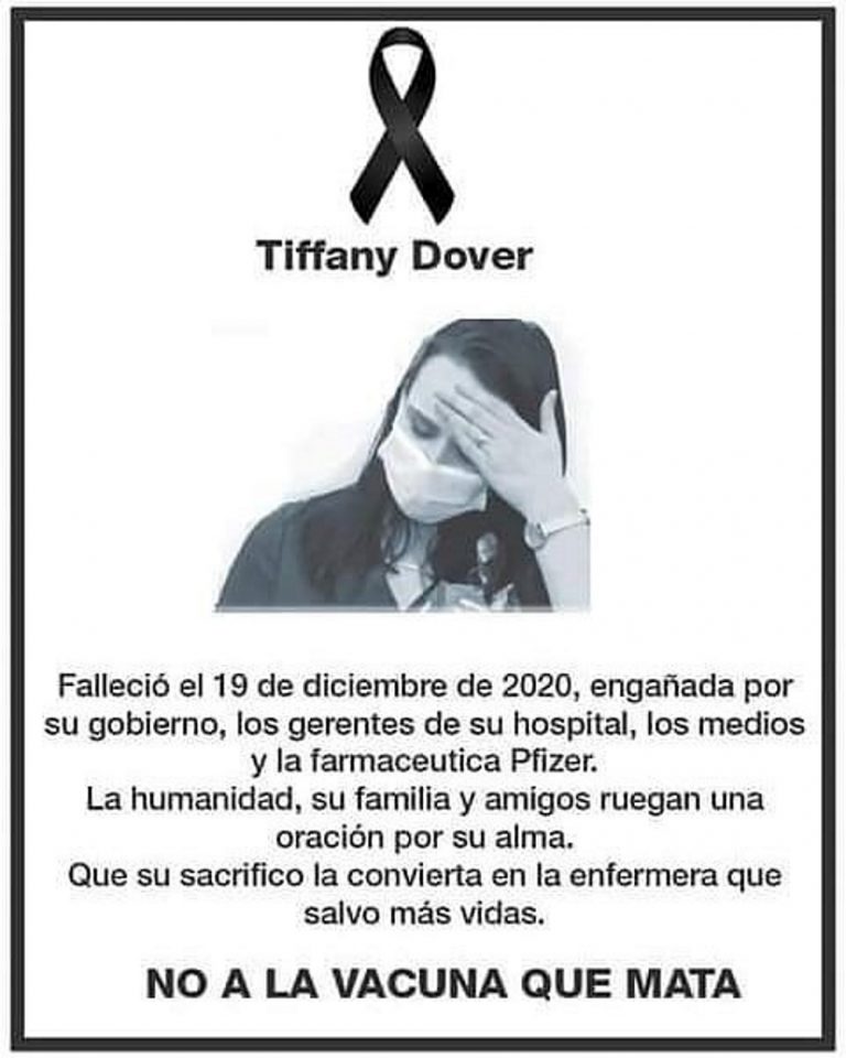 La enfermera Tiffany Dover que recibió la vacuna «Pfizer» contra el covid 19 no ha muerto