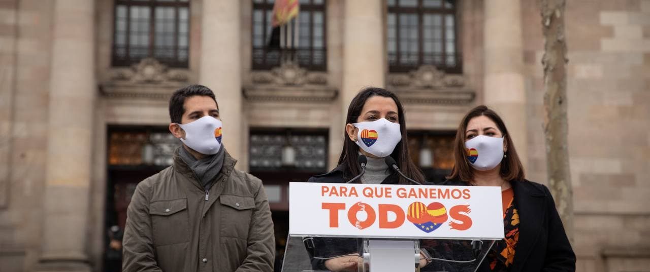 FOTOGRAFÍA. BARCELONA (ESPAÑA), 30.01.2021. la presidente de Ciutadans Partit de la Ciutadanía-Ciudadanos (Cs), Arrimadas. Ñ Pueblo