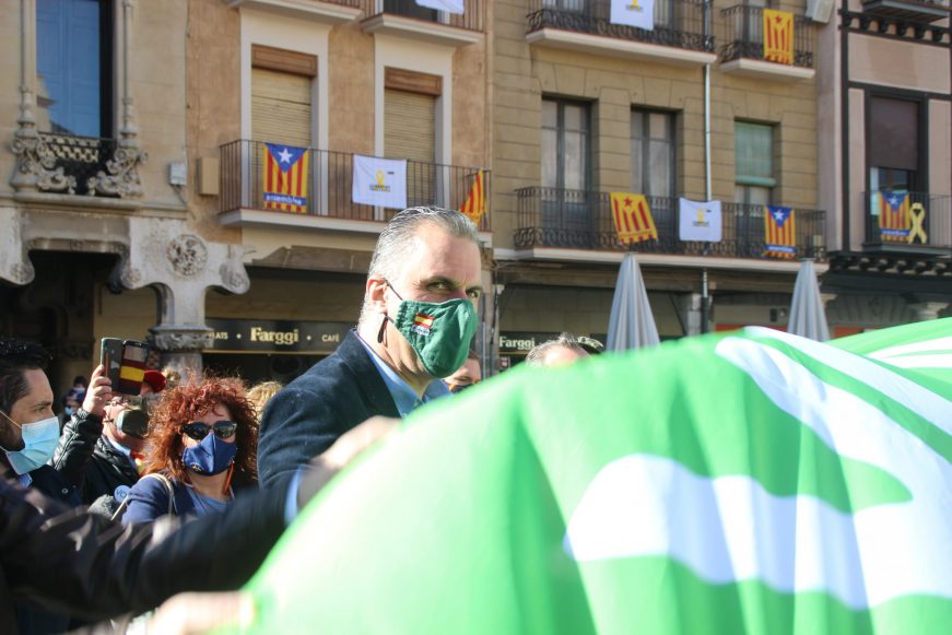 FOTOGRAFÍA. REUS (TARRAGONA) ESPAÑA, 31.01.2021. Francisco Javier Ortega Smith-Molina e Isabel Lázaro en Reus. 14F de VOIX. Ñ Pueblo (17)