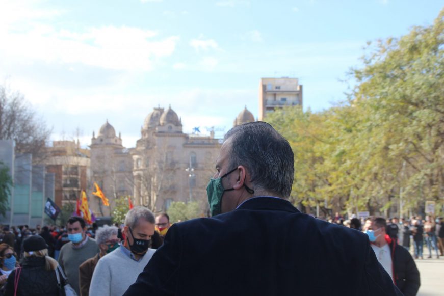FOTOGRAFÍA. REUS (TARRAGONA) ESPAÑA, 31.01.2021. Francisco Javier Ortega Smith-Molina e Isabel Lázaro en Reus. 14F de VOIX. Ñ Pueblo (29)