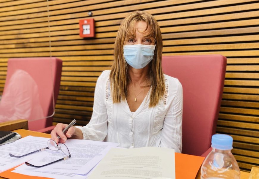 FOTOGRACÍA. LAS CORTES VALENCIANAS (VALENCINA), AÑO 2020. La diputada del Grupo Parlamentario VOX Comunidad Valenciana, Rebeca Serna. Lasvocesdelpueblo (Ñ Pueblo)