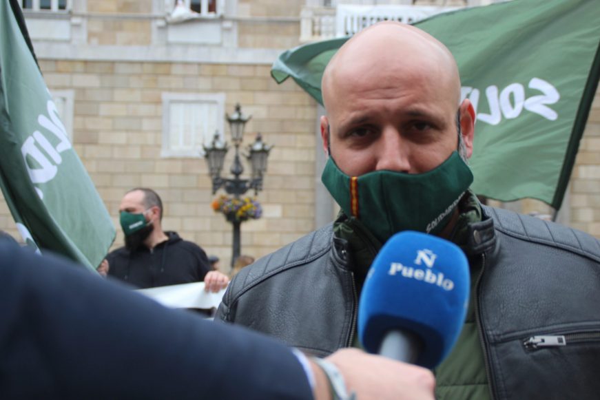 FOTOGRAFÍA. BARCELONA (ESPAÑA), 12.02.2021. Las Fuerzas y Cuerpos de Seguridad de Estados protestan en Plaza San Jaime de Barcelona. ñ Pueblo (8)