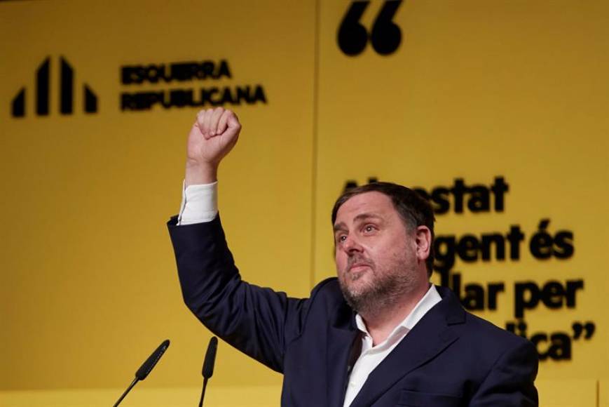 FOTOGRAFÍA. CATALUÑA (ESPAÑA), 11.02.2021. El preso golpista, disfrutando del tercer grado penitenciario, líder de la ultraizquierda separatista ERC, Oriol Junqueras Vies. Efe