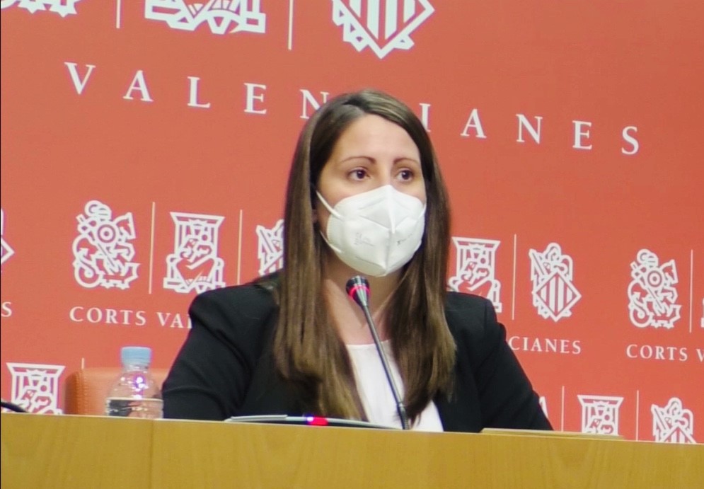 FOTOGRAFÍA. VALENCIA (ESPAÑA), 02.02.2021. La portavoz del Grupo Parlamentario VOX Comunidad Valenciana, Ana Vega Campos, durante una sesión de Las Cortes Valencianas. (Ñ Pueblo)