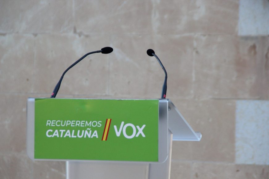 FOTOGRAFÍA. VILASECA (TARRAGONA) ESPAÑA, 10.02.2021. Mitin de VOX en Vilaseca (Tarragona) conOlona, Buxadé y Lázar. Ñ Pueblo (32)
