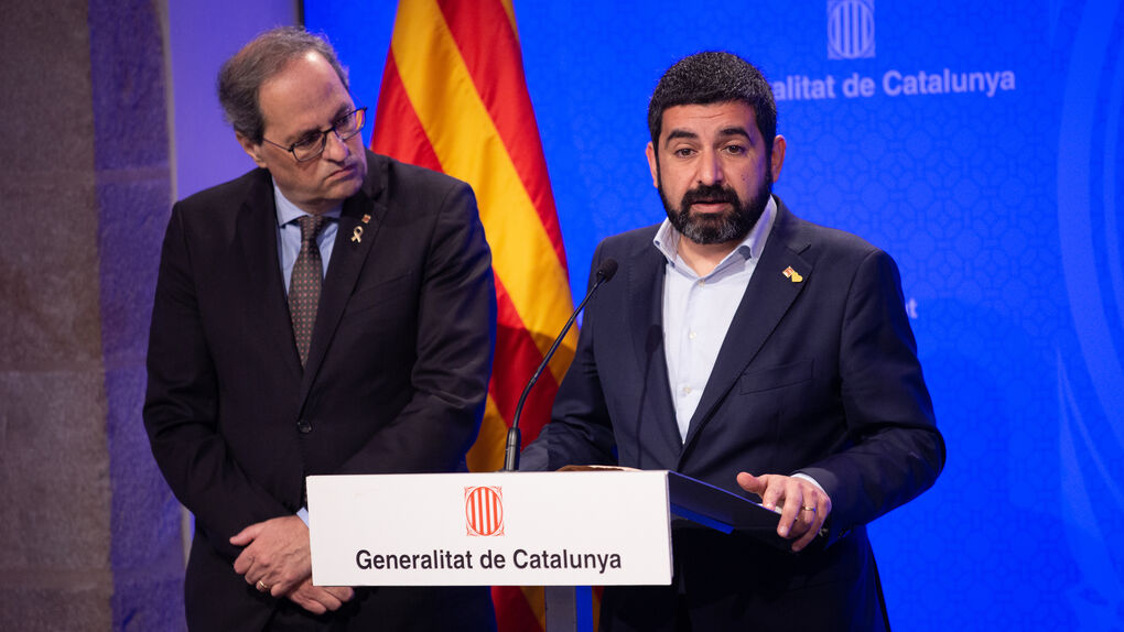 FOTOGRAFÍA. BARCELONA (ESPAÑA), AÑO 2019. El consejero de Trabajo, Chakir El Homrani Lesfar (d), junto al xenófoboTorra. Efe