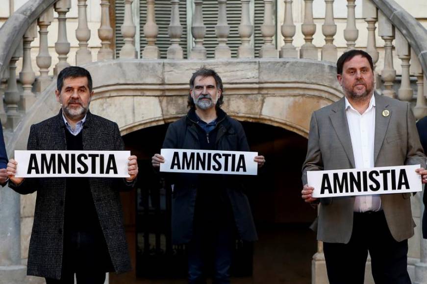FOTOGRAFÍA. BARCELONA (ESPAÑA), FEBRERO DE 2021. Los golpistas presos del Procés, Oriol Junqueras (d), Jordi Sánchez (i), y Jordi Cuixart (c). Efe