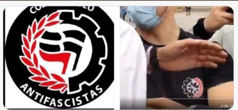 Las redes identifican a los autores del «Jarabe democrático» a Pablo Iglesias: «son Antifascistas» de Coslada (Madrid)