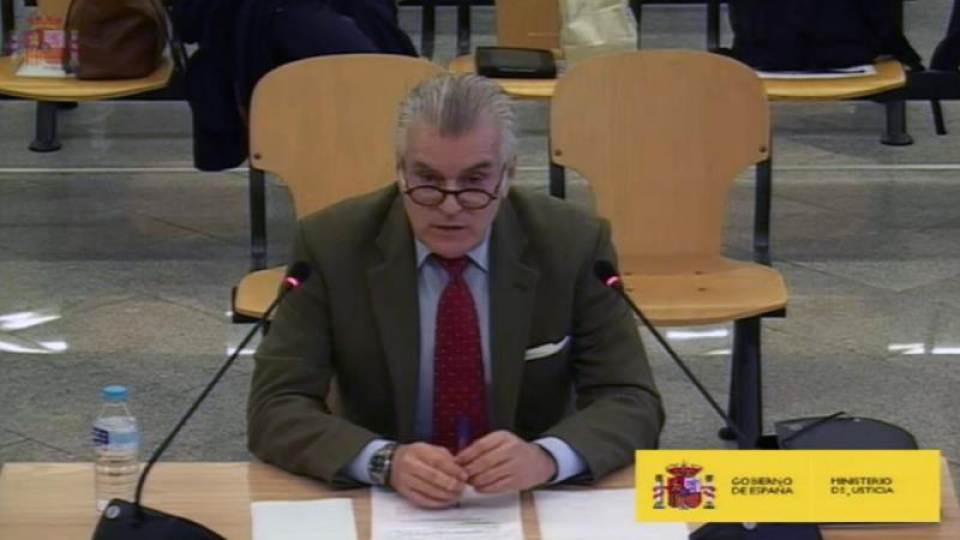 FOTOGRAFÍA. MADRID (ESPAÑA), 09.03.2021. Captura de la señal Institucional de la Audiencia Nacional del extesorero del PP Luis Bárcenas en su segundo día de declaración en el juicio. Efe