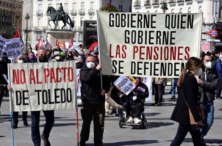 Cientos de manifestantes en Madrid contra la privatización de las pensiones