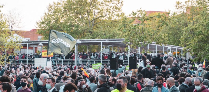 FOTOGRAFÍA. MADRID (ESPAÑA), 07.04.2021. Acto de presentación de la candidatura de VOX a las elecciones del 4m EN vALLECAS. ñ pUEBLO (1)