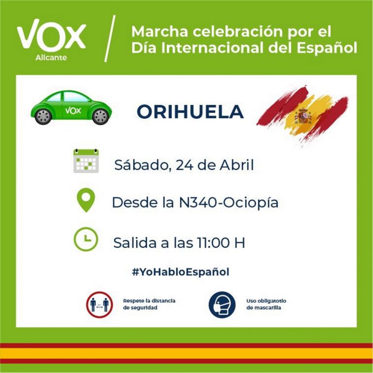 Marcha motorizada en Orihuela el sábado 24M para conmemorar el Día del Español