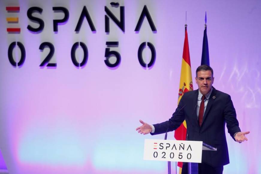 FOTOGRAFÍA. MADRID (ESPAÑA), 20.05.2021. El presidente del Gobierno, Pedro Sánchez, durante la presentación del proyecto España 2050. Efe.