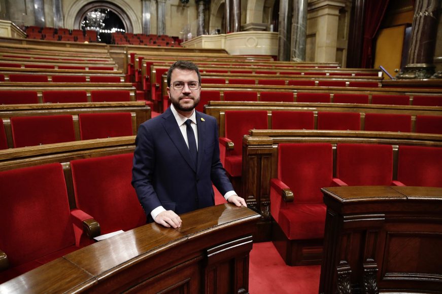 FOTOGRAFÍA. PARLAMENTO DE CATALUÑA (BARECLOANA), 21.05.2021. Pere Aragonés García, 132 presidente de Cataluña. Ñ Pueblo (25)