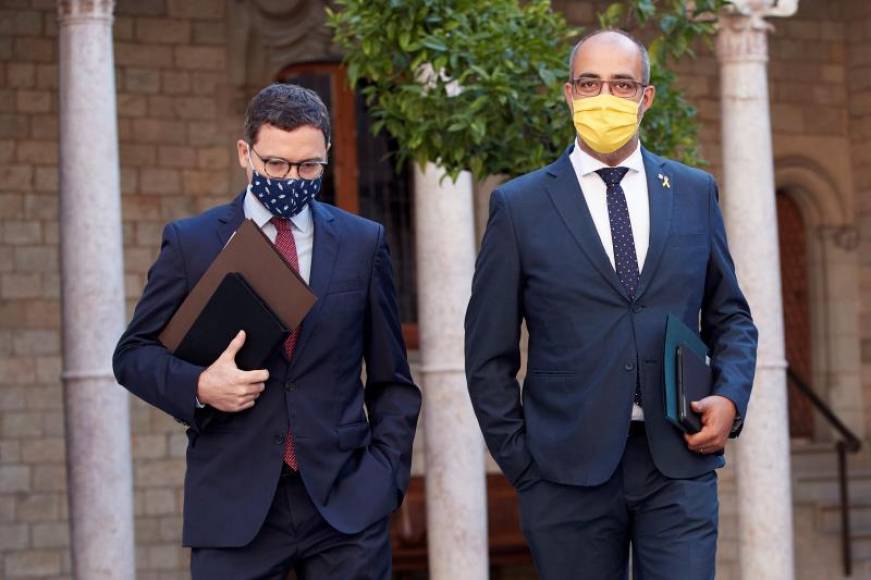 FOTOGRAFÍA. BARCELONA (ESPAÑA), 15.0.2021. El presidente de Gobierno de coalición nacionalsocialista separatista que ocupa la Generalidad de Cataluña, Pere Aragonés García (ERC). Efe