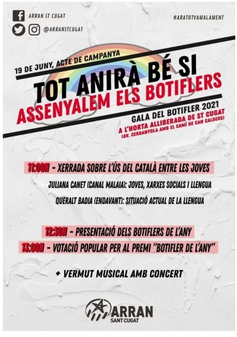 El separatismo señala en Sant Cugat (Barcelona) al catalán «Traidor de Cataluña 2021» (Botifler 2021)