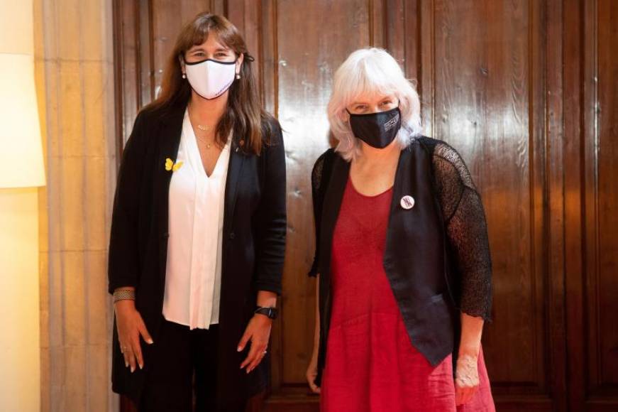 FOTOGRAFÍA. BARCELONA (ESPAÑA), 1.07.2021. La presidente del Parlamento de Cataluña, Laura Borràs (i). Efe