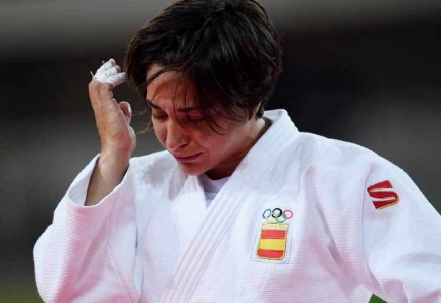 FOTOGRAFÍA. TOKIO 8JAPÓN), 24.07.2021. Julia Figueroa de España en su combate con Shira Rishony de Israel en los octavos de final de los 48 kg femeninos. Efe (2)