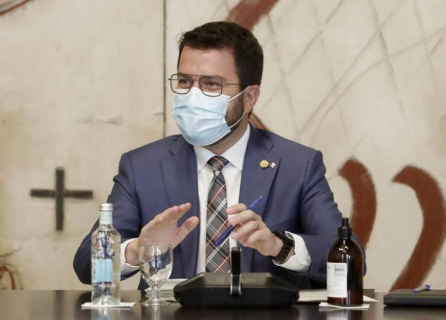 FOTOGRAFÍA. BARCELONA (ESPAÑA), 20.08.2021. El presidente del Gobierno de coalición nacionalsocialista separatista de la Generalidad de Cataluña, Pere Aragonés García (ERC). Efe