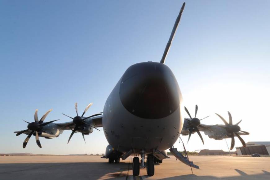 FOTOGRAFÍA. KABUK (AFGANISTÁN), 22.08.2021. Imagen de uno de los aviones A400 del Ministerio de Defensa español que esta semana está participando en las tareas de evacuación de Afganistán. Efe