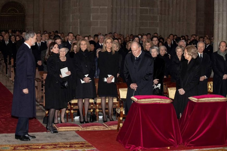 FOTOGRAFÍA. SAN LORENZO DE EL ESCORIAL (MADRID) ESPAÑA, 29.01.2020. La alta sociedad despide a la infanta Pilar de Borbón, hermana del rey emérito Juan Carlos I. Efe (2)
