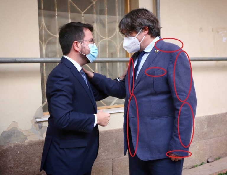 La pobreza y el tiempo persiguen a Puigdemont, su traje deteriorado contrasta con el de Aragonés en Cerdaña (Italia)