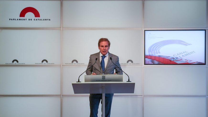 FOTOGRAFÍA. BARCELONA (ESPAÑA), 14.09.2021. El portavoz parlamentario de los «11 de VOX» en el Parlamento de Cataluña, Juan Garriga Doménech. Lasvocesdelpueblo (Ñ Pueblo)