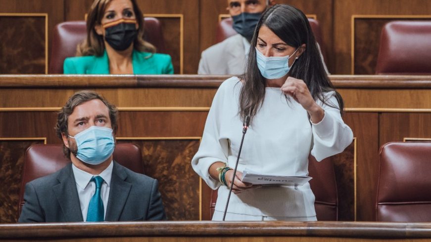 FOTOGRAFÍA. MADRID (ESPAÑA), 22.09.2021. La secretaria general del Grupo Parlamentario VOX en el Congreso de los Diputados y diputada por Málaga, Macarena Olona Choclán. Ñ Pueblo